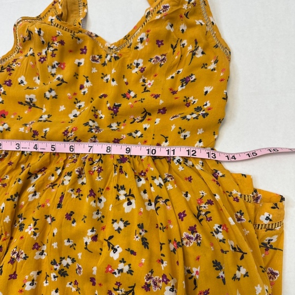 Cooperative Cindy Mustard Yellow Floral Midi Dress with Open Back size:4 - Picture 10 of 11